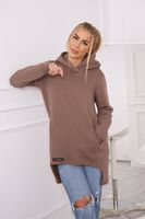 Insulated sweatshirt with a longer mocha back