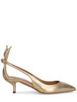 50mm Bow Tie Metallic Leather Pumps