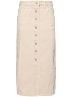 Vandy Cotton Denim Buttoned Midi Skirt