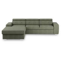 MID.YOU ROZKLADACIA ROHOVÁ SEDAČKA, textil, olivovozelená