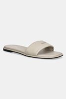 Calvin Klein șlapi de piele FLAT SANDAL SQUARE HF LTH