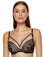 Gorteks Gwen plunge push-up bra with decorative straps