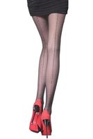 Vzorované silonky Fiore Lurex - 20 DEN Černá 4-L