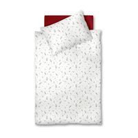 Fleuresse POSTEĽNÁ BIELIZEŇ, flanel, červená, biela, tmavozelená, 140/200 cm