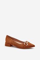 Camel Ethereum Suede Ballerinas with Pointed Toe