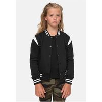 Girls' Inset College Sweat Jacket Black/White