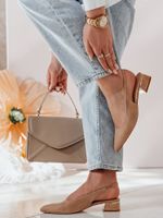 Czółenka na płaskim obcasie SLIMGIM khaki Dstreet