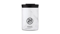 24 Bottles Travel Tumbler Carrara 350ml Unisex - Pohár 24Bottles - Biela - TT_035_carrara-One-size - Size: One size
