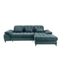 Livetastic ROZKLADACIA ROHOVÁ SEDAČKA, textil, petrolejová