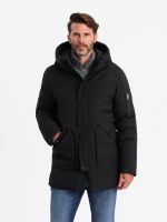 Ombre Men's long seasonal outdoor style jacket - black