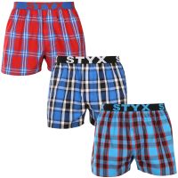 3PACK pánské trenky Styx sportovní guma vícebarevné (3B110810) XXL