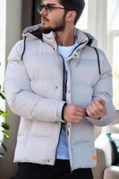 23453 Dewberry Removable Hood Faux Fur Lined Slim fit Jacket-STONE