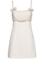 Crepe Pearl Bow Mini Dress