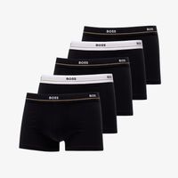 Hugo Boss Stretch-Cotton Trunks With Logo Waistbands 5-Pack Black M