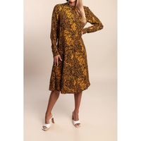 Midikleid Mit Print, Braun