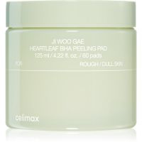 celimax Ji Woo Gae Heartleaf BHA Peeling Pad eksfoliacijske blazinice s pomirjajočim učinkom 60 kos