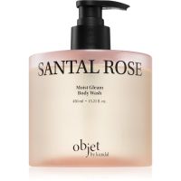 KUNDAL Objet Moist Gleam Body Wash парфумований гель для душу для інтенсивного зволоження з ароматом Santal Rose 450 мл