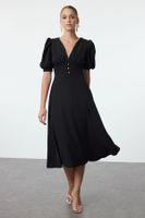 Trendyol Black A-Cut Shiny Stone Woven Elegant Evening Dress