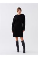 LC Waikiki Crew Neck Straight Long Sleeve Women's Knitwear Dress