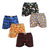 5PACK pánské trenky Styx art klasická guma vícebarevné (5A1376789) L