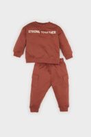 DEFACTO Baby Boy 2-Piece Set Printed Crew Neck Sweatshirt Elastic Waist Pocket Tracksuit Bottoms