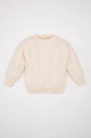 DEFACTO Baby Boy Ecru Crew Neck Knitwear Sweater