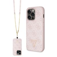 GUESS 4G STRASS SET Zaščitni ovitek + trak za Apple iPhone 15 Pro pink