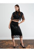 Koton Tuba Ünsal X Cotton - Midi Sequined Sequin Skirt