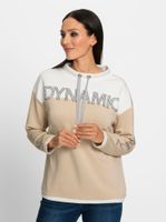 heine Sweater majica  pijesak / srebro / bijela