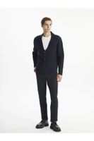 LC Waikiki LCW Vision Navy Blue Standard Pattern Jacket Collar Men's Knitwear Cardigan