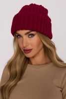 Made Of Emotion Woman's Beanie made of soft, chunky-knit yarn - maroon