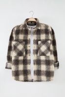 Trendyol Brown Regular Fit Thick Winter Lumberjack Plaid Shirt Jacket