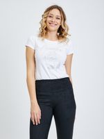 Guess Rose Tricou Alb