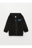 LC Waikiki Hooded Long Sleeve Embroidered Fleece Baby Boy Zipper Sweatshirt