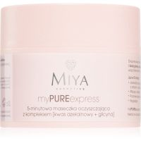 MIYA Cosmetics myPUREexpress čistilna maska za zmanjšanje proizvodnje sebuma in por 50 g