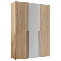Carryhome ŠATNÍKOVÁ SKRIŇA, biela, farba duba, 150/210/53 cm