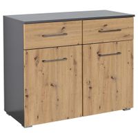 Rauch Möbel KOMODA, tmavosivá, dub artisan, 93/81/42 cm