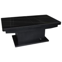 Livetastic KONFERENČNÝ STOLÍK, čierna, kov, keramika, 125-150/49,5-79/70 cm
