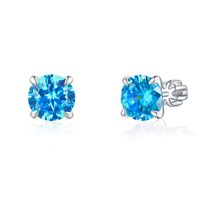 Olivie Strieborné 8mm náušnice PIPPI BLUE 7976
