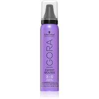 Schwarzkopf Professional IGORA Expert Mousse farbiaca pena na vlasy odtieň 3-0 Dark Brown Natural 100 ml