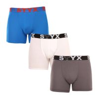 3PACK pánské boxerky Styx long sportovní guma vícebarevné (3U10137) S