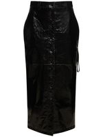 Patent Leather Pencil Midi Skirt