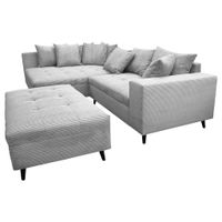 MID.YOU ROHOVÁ SEDAČKA, textil, světle šedá