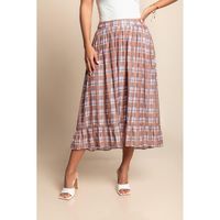 Karierter Rock, Beige