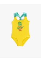 Koton Swimsuit Stamp Detail Pineapple Printed