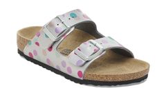 Birkenstock Arizona Kids BF Elec. Metal. Silver Dots Regular Fit Detské - Sandále Birkenstock - Silver - 1029805-4.5 - Size: 4.5