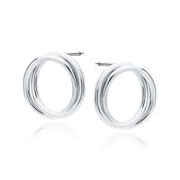 Olivie Strieborné náušnice PREPOJENÉ KRUHY 7707