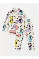 LC Waikiki Shirt Collar Long Sleeve Printed Baby Girl Pajama Set