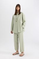 DEFACTO Linen Blend Basic Plain Harem Trousers