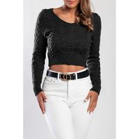 Langarm-Stricktop, Schwarz